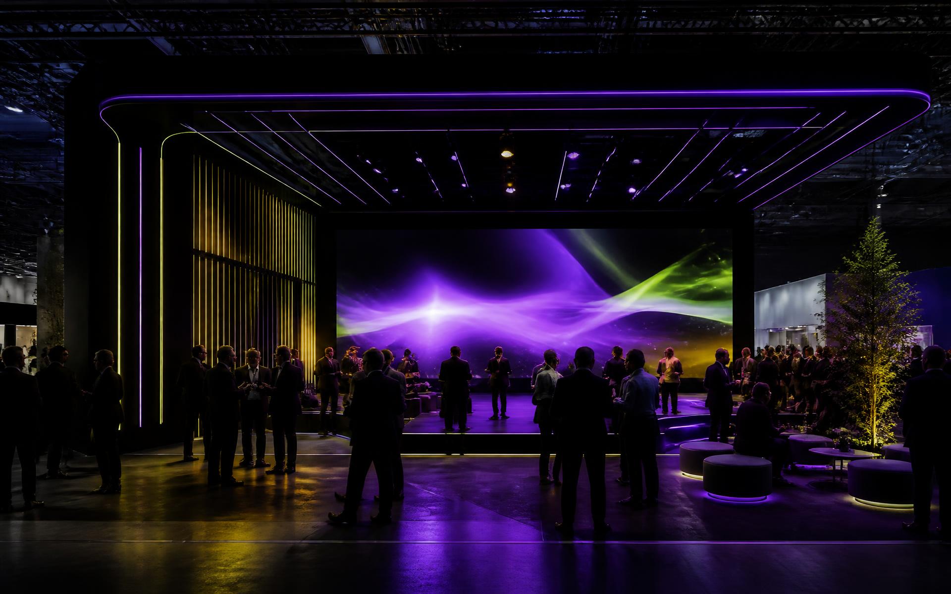 Convidados em um ambiente de networking na Arena ICOMM